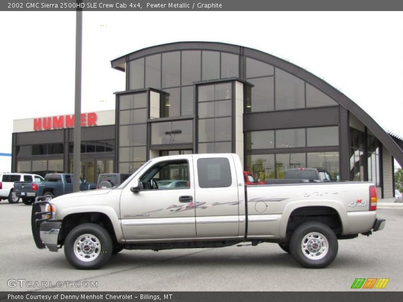 Pewter Metallic / Graphite 2002 GMC Sierra 2500HD SLE Crew Cab 4x4