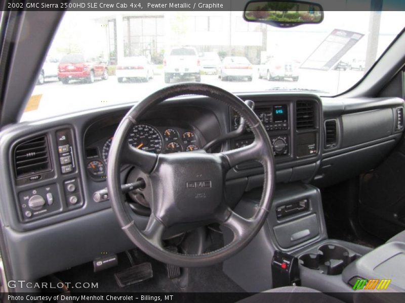 Pewter Metallic / Graphite 2002 GMC Sierra 2500HD SLE Crew Cab 4x4