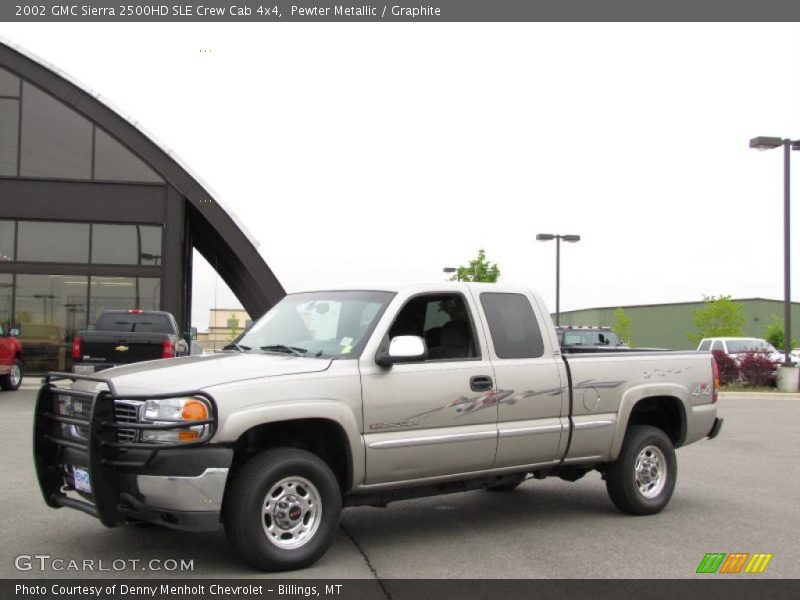 Pewter Metallic / Graphite 2002 GMC Sierra 2500HD SLE Crew Cab 4x4