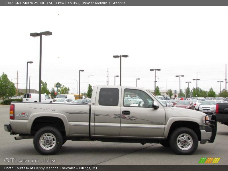 Pewter Metallic / Graphite 2002 GMC Sierra 2500HD SLE Crew Cab 4x4