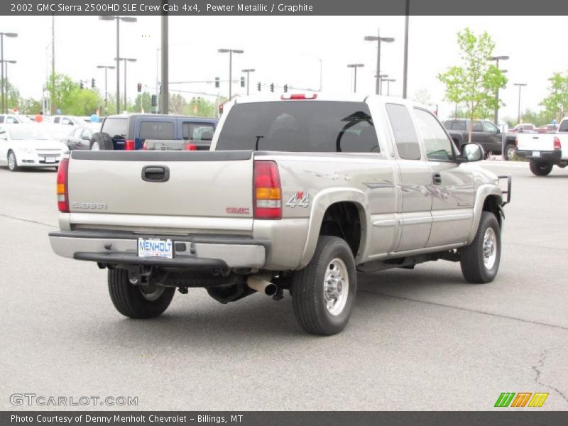 Pewter Metallic / Graphite 2002 GMC Sierra 2500HD SLE Crew Cab 4x4