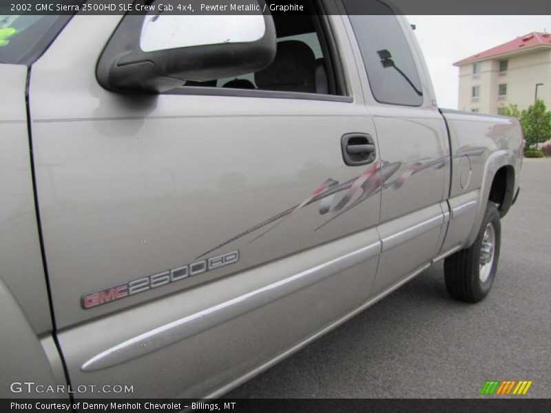 Pewter Metallic / Graphite 2002 GMC Sierra 2500HD SLE Crew Cab 4x4