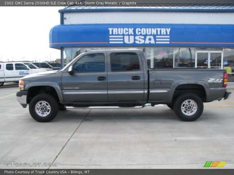 Storm Gray Metallic / Graphite 2002 GMC Sierra 2500HD SLE Crew Cab 4x4