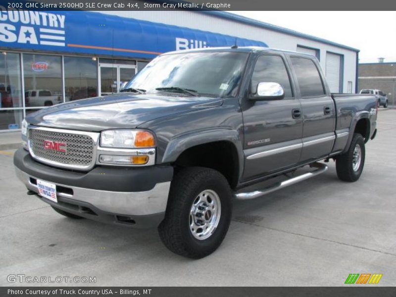 Storm Gray Metallic / Graphite 2002 GMC Sierra 2500HD SLE Crew Cab 4x4