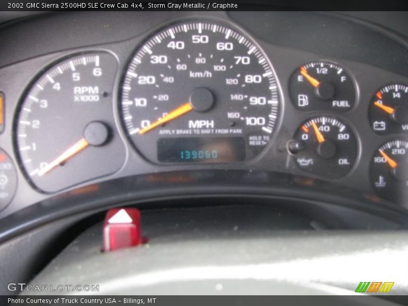 Storm Gray Metallic / Graphite 2002 GMC Sierra 2500HD SLE Crew Cab 4x4
