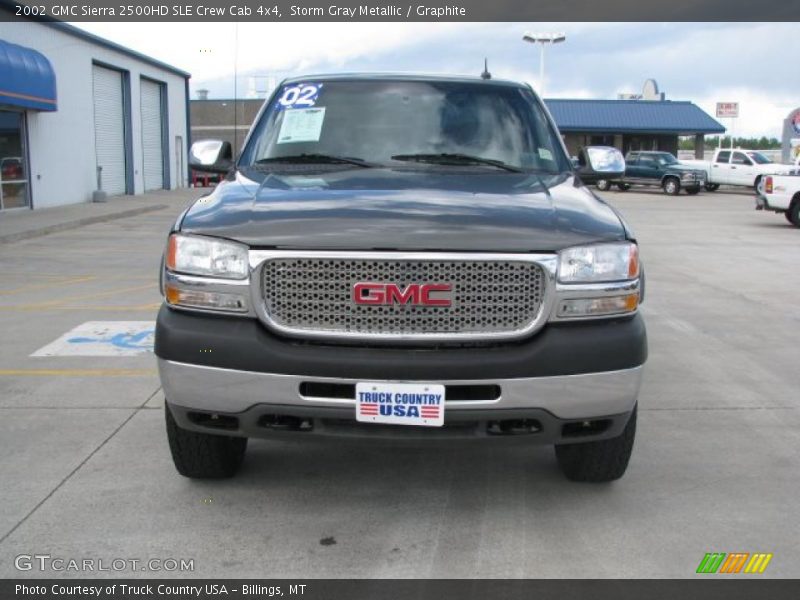 Storm Gray Metallic / Graphite 2002 GMC Sierra 2500HD SLE Crew Cab 4x4