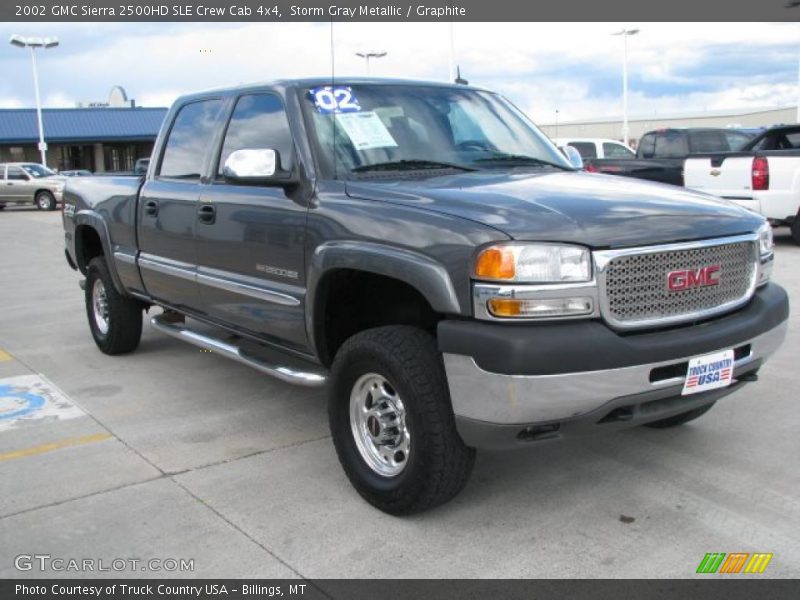 Storm Gray Metallic / Graphite 2002 GMC Sierra 2500HD SLE Crew Cab 4x4