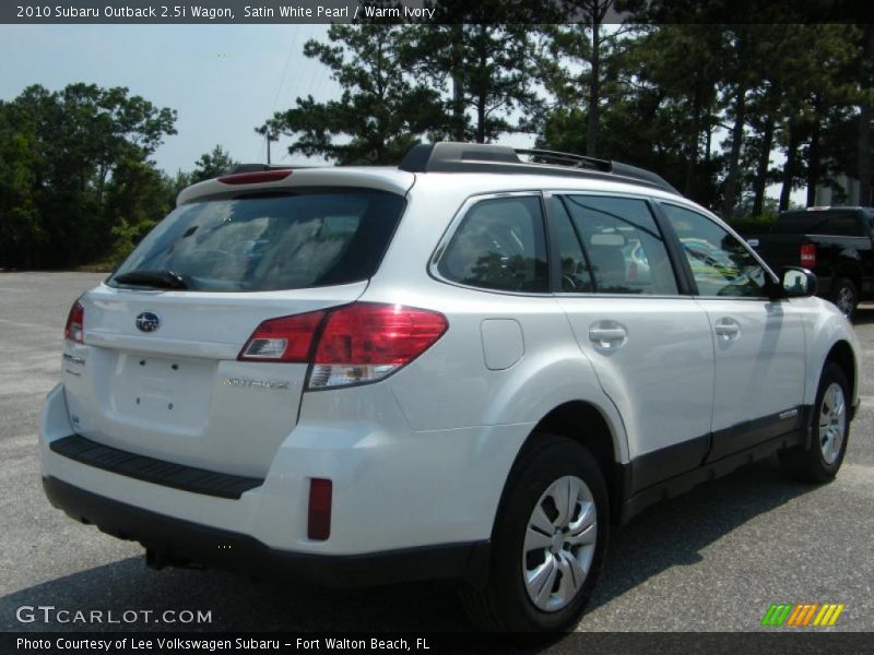 Satin White Pearl / Warm Ivory 2010 Subaru Outback 2.5i Wagon