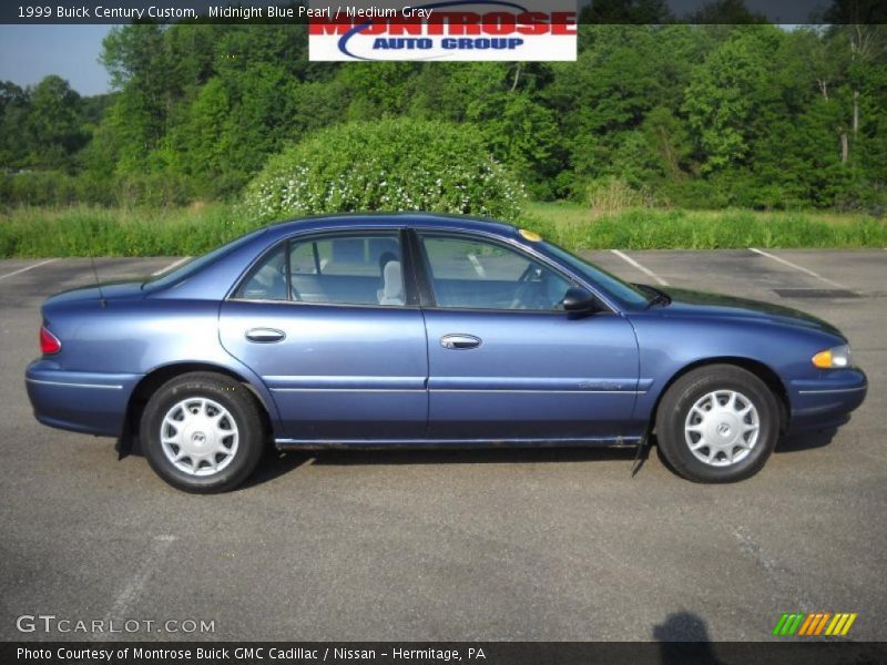 Midnight Blue Pearl / Medium Gray 1999 Buick Century Custom