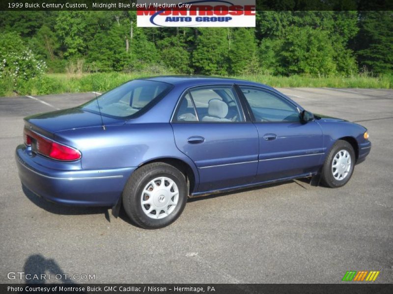 Midnight Blue Pearl / Medium Gray 1999 Buick Century Custom