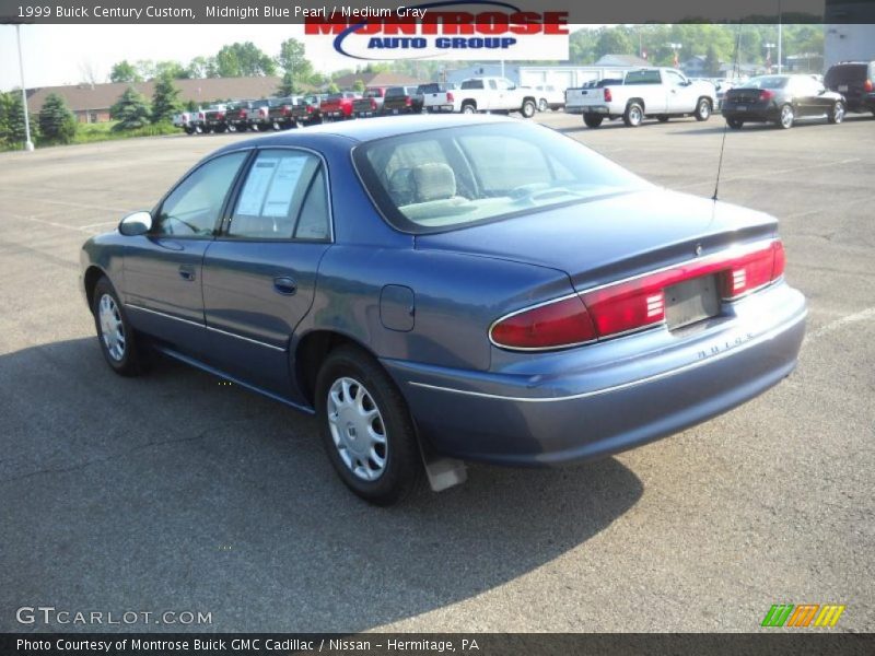 Midnight Blue Pearl / Medium Gray 1999 Buick Century Custom