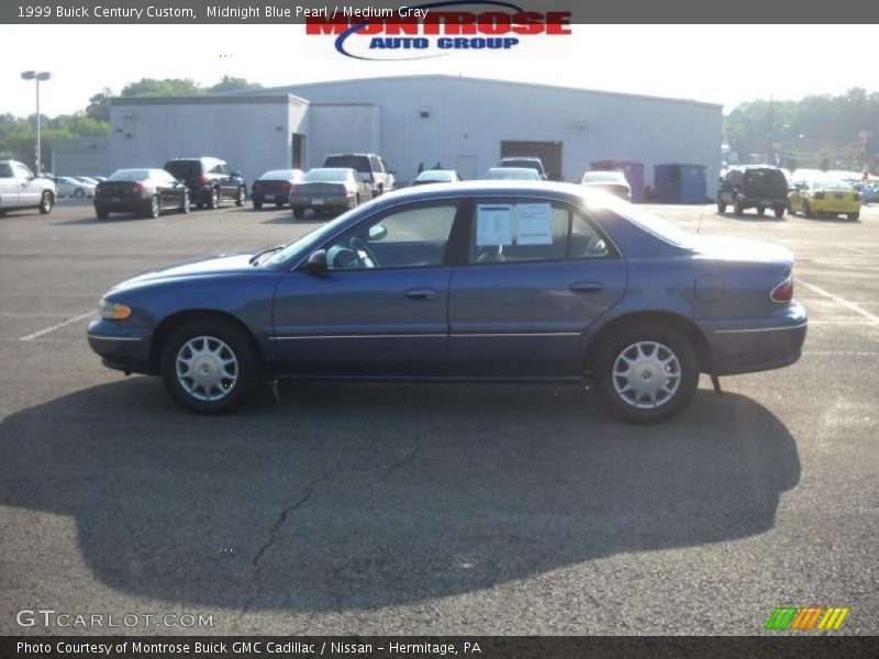 Midnight Blue Pearl / Medium Gray 1999 Buick Century Custom