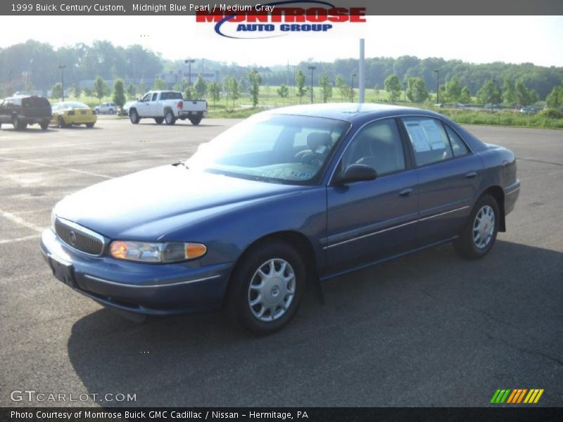 Midnight Blue Pearl / Medium Gray 1999 Buick Century Custom