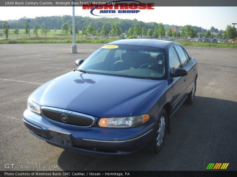 Midnight Blue Pearl / Medium Gray 1999 Buick Century Custom