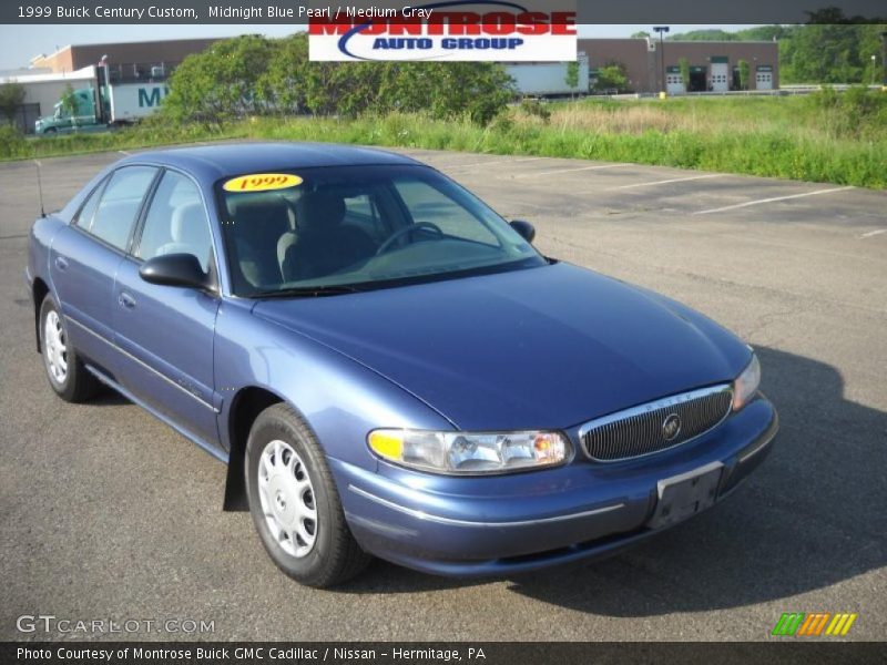 Midnight Blue Pearl / Medium Gray 1999 Buick Century Custom