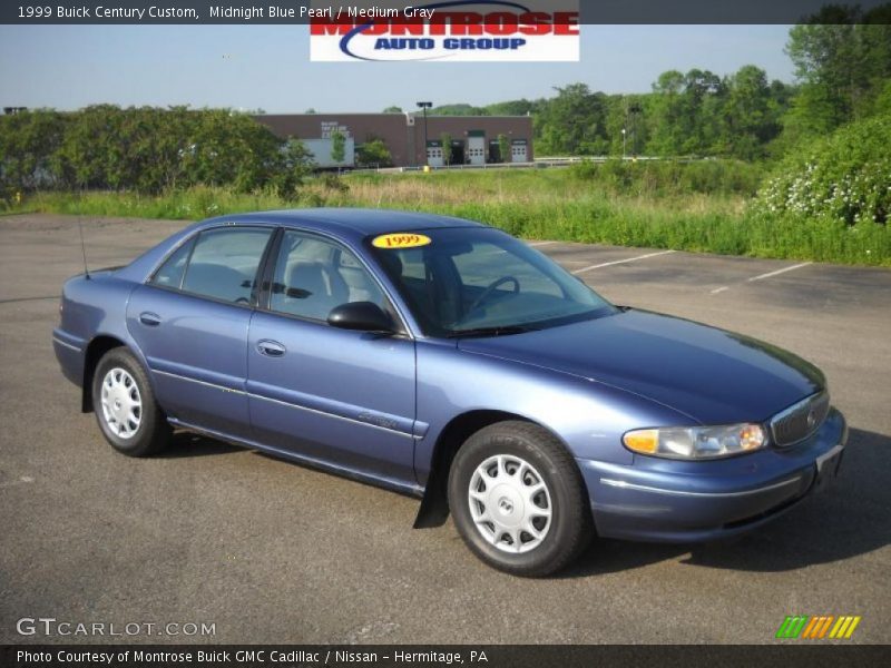 Midnight Blue Pearl / Medium Gray 1999 Buick Century Custom