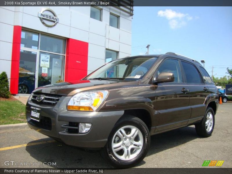 Smokey Brown Metallic / Beige 2008 Kia Sportage EX V6 4x4