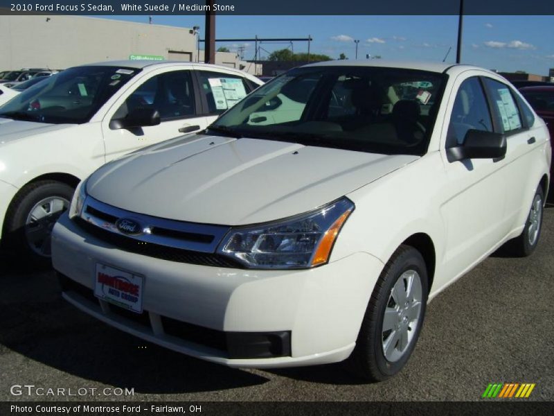 White Suede / Medium Stone 2010 Ford Focus S Sedan