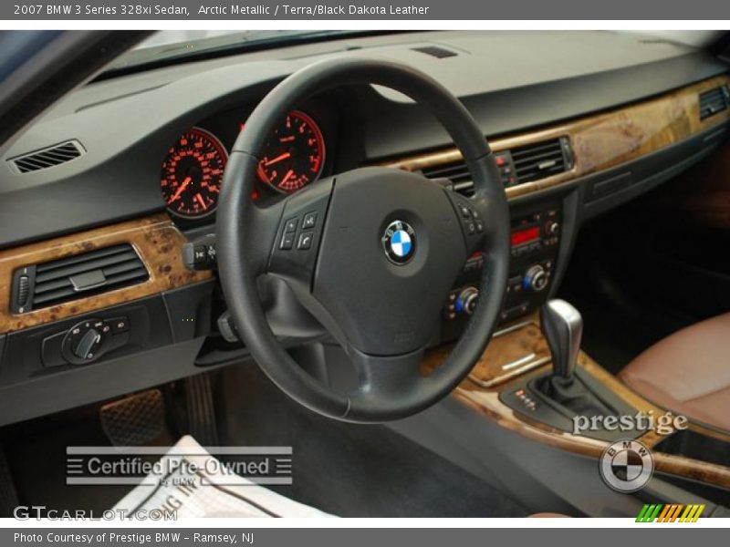 Arctic Metallic / Terra/Black Dakota Leather 2007 BMW 3 Series 328xi Sedan