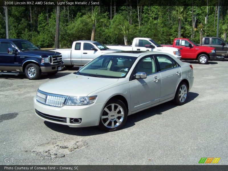 Light Sage Metallic / Sand 2008 Lincoln MKZ AWD Sedan