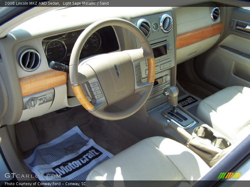 Light Sage Metallic / Sand 2008 Lincoln MKZ AWD Sedan