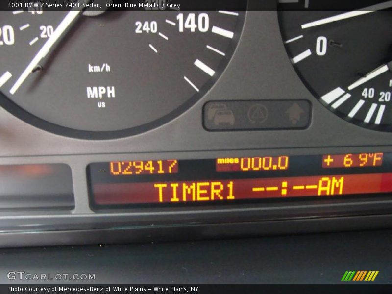 Orient Blue Metallic / Grey 2001 BMW 7 Series 740iL Sedan