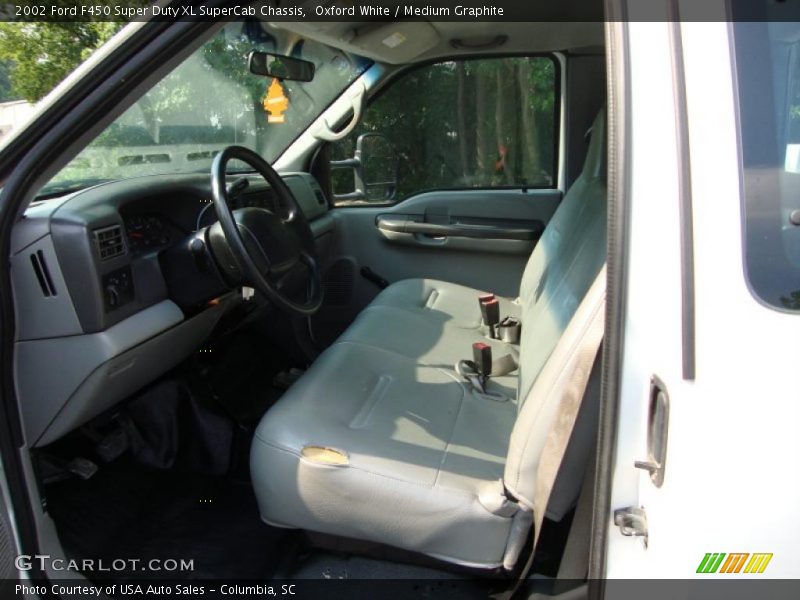 Oxford White / Medium Graphite 2002 Ford F450 Super Duty XL SuperCab Chassis