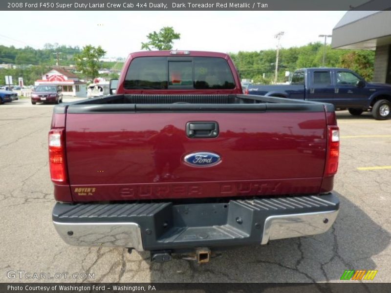 Dark Toreador Red Metallic / Tan 2008 Ford F450 Super Duty Lariat Crew Cab 4x4 Dually