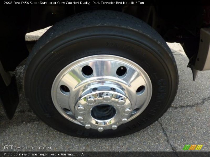 Dark Toreador Red Metallic / Tan 2008 Ford F450 Super Duty Lariat Crew Cab 4x4 Dually