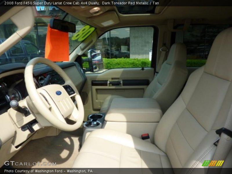 Dark Toreador Red Metallic / Tan 2008 Ford F450 Super Duty Lariat Crew Cab 4x4 Dually
