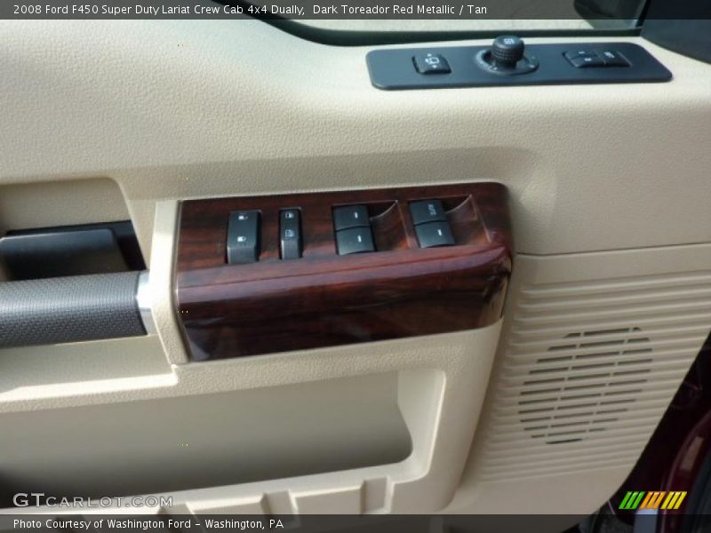 Dark Toreador Red Metallic / Tan 2008 Ford F450 Super Duty Lariat Crew Cab 4x4 Dually