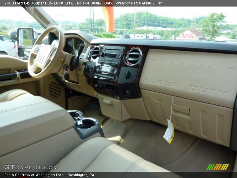 Dark Toreador Red Metallic / Tan 2008 Ford F450 Super Duty Lariat Crew Cab 4x4 Dually