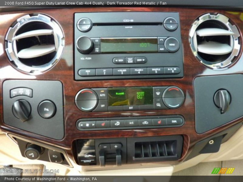 Dark Toreador Red Metallic / Tan 2008 Ford F450 Super Duty Lariat Crew Cab 4x4 Dually