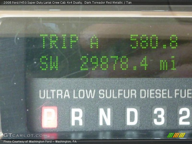 Dark Toreador Red Metallic / Tan 2008 Ford F450 Super Duty Lariat Crew Cab 4x4 Dually