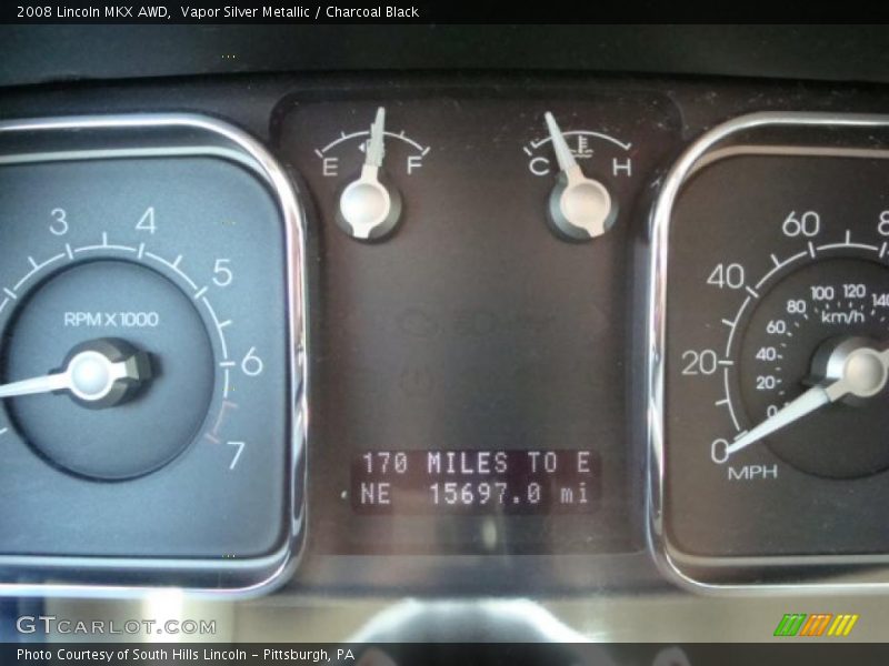 Vapor Silver Metallic / Charcoal Black 2008 Lincoln MKX AWD