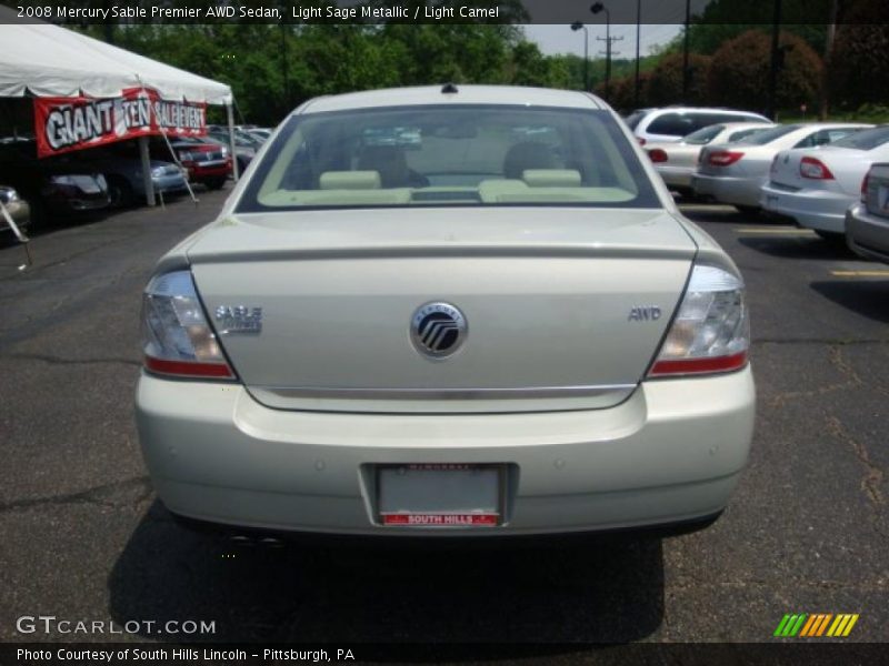 Light Sage Metallic / Light Camel 2008 Mercury Sable Premier AWD Sedan