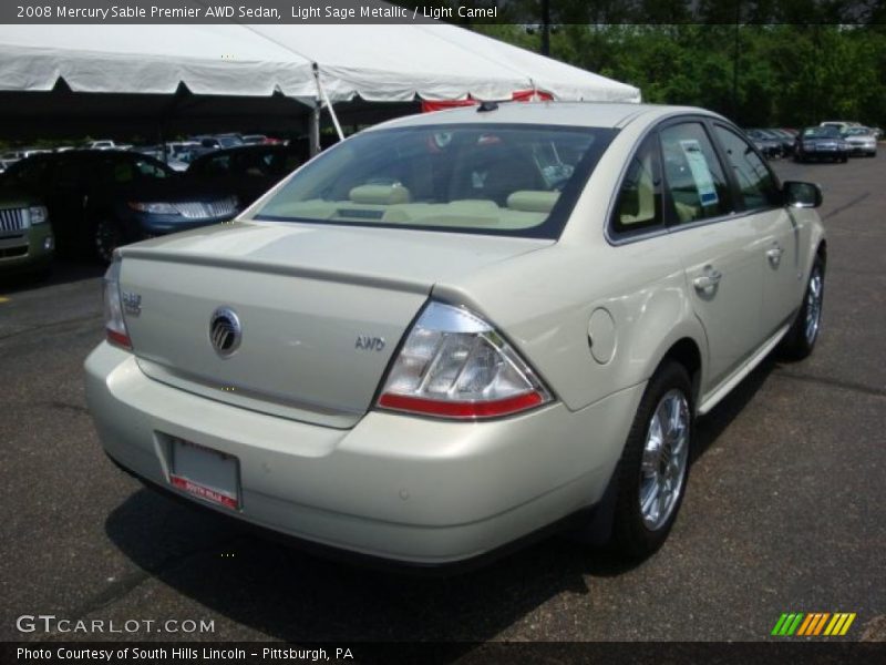 Light Sage Metallic / Light Camel 2008 Mercury Sable Premier AWD Sedan
