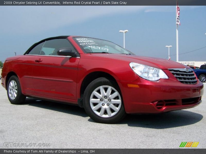 Inferno Red Crystal Pearl / Dark Slate Gray 2009 Chrysler Sebring LX Convertible