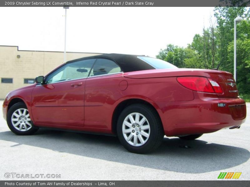 Inferno Red Crystal Pearl / Dark Slate Gray 2009 Chrysler Sebring LX Convertible