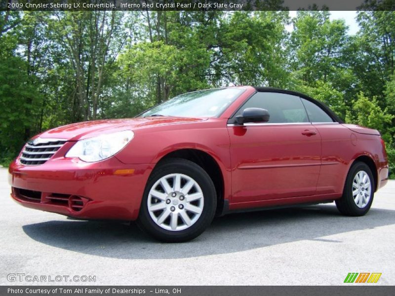 Inferno Red Crystal Pearl / Dark Slate Gray 2009 Chrysler Sebring LX Convertible