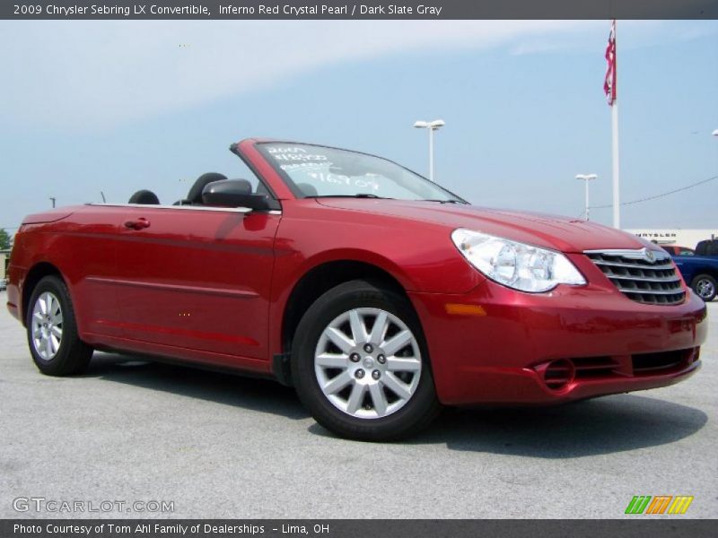 Inferno Red Crystal Pearl / Dark Slate Gray 2009 Chrysler Sebring LX Convertible