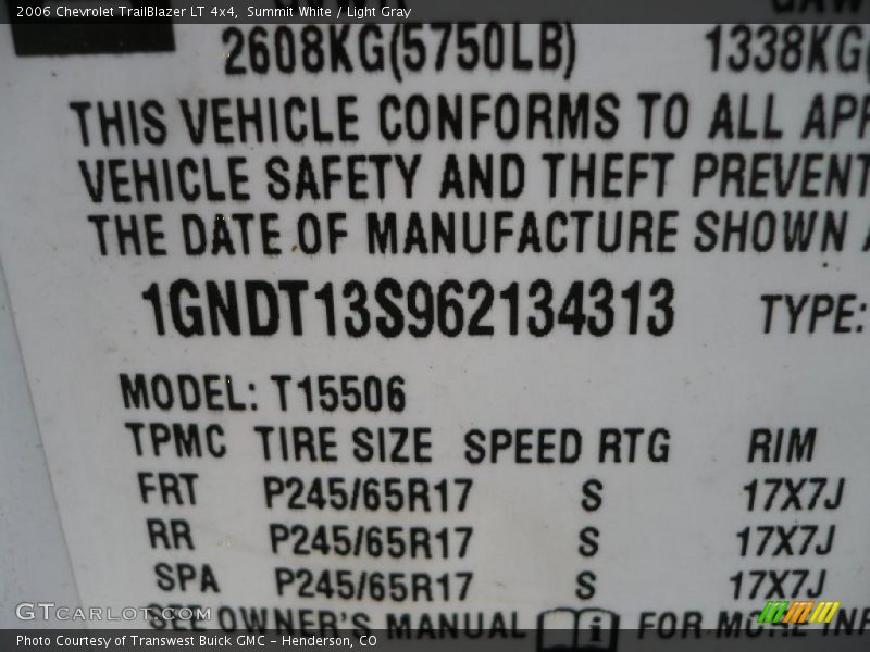 Summit White / Light Gray 2006 Chevrolet TrailBlazer LT 4x4