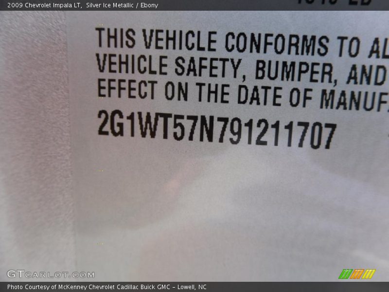 Silver Ice Metallic / Ebony 2009 Chevrolet Impala LT