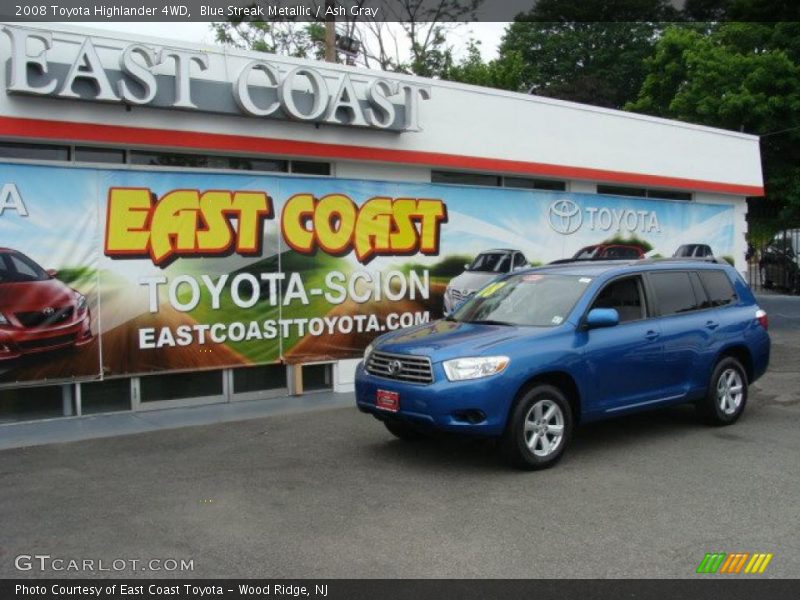 Blue Streak Metallic / Ash Gray 2008 Toyota Highlander 4WD