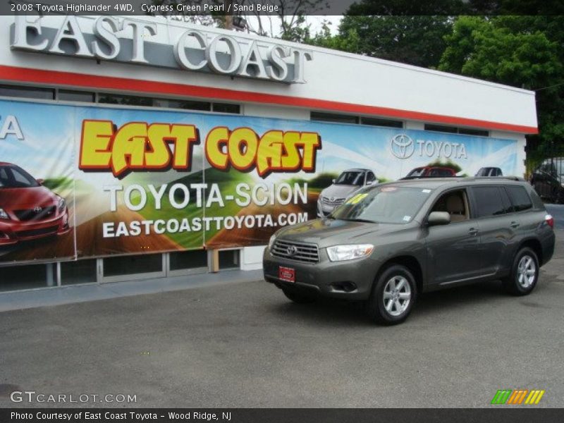 Cypress Green Pearl / Sand Beige 2008 Toyota Highlander 4WD