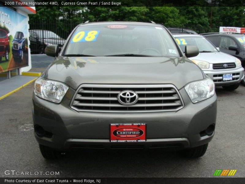 Cypress Green Pearl / Sand Beige 2008 Toyota Highlander 4WD