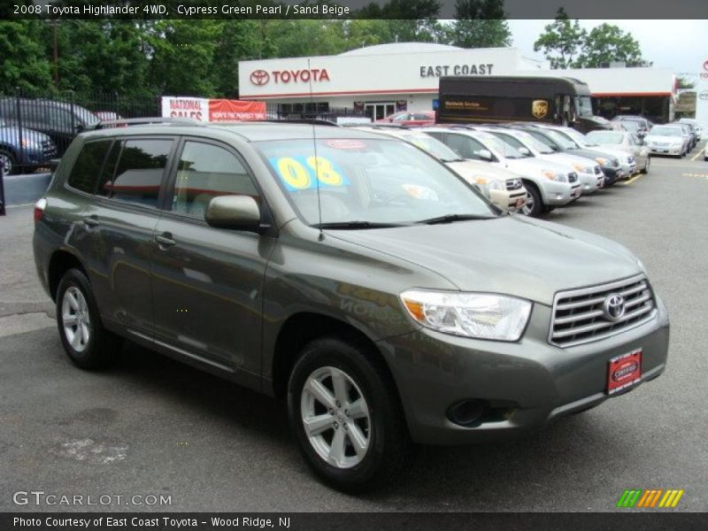 Cypress Green Pearl / Sand Beige 2008 Toyota Highlander 4WD