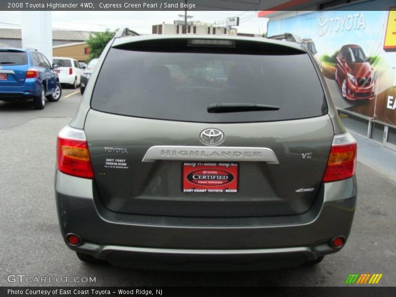 Cypress Green Pearl / Sand Beige 2008 Toyota Highlander 4WD