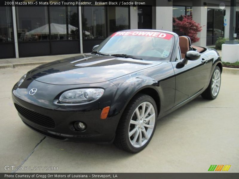 Brilliant Black / Saddle Brown 2008 Mazda MX-5 Miata Grand Touring Roadster