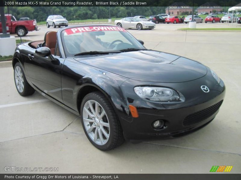 Brilliant Black / Saddle Brown 2008 Mazda MX-5 Miata Grand Touring Roadster